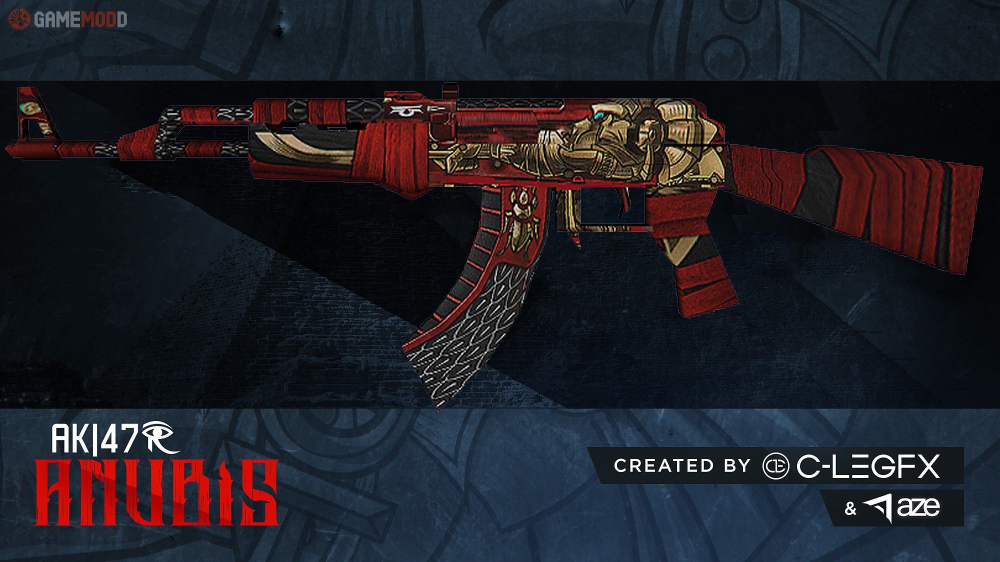 Download AK-47 Red line with stickers for CS 1.6