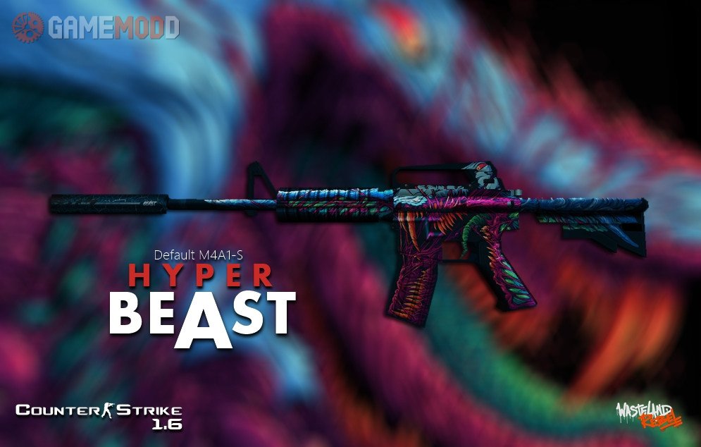 Default M4A1-S Hyper Beast » CS 1.6 - Skins Weapons Colt M4A1 | GAMEMODD