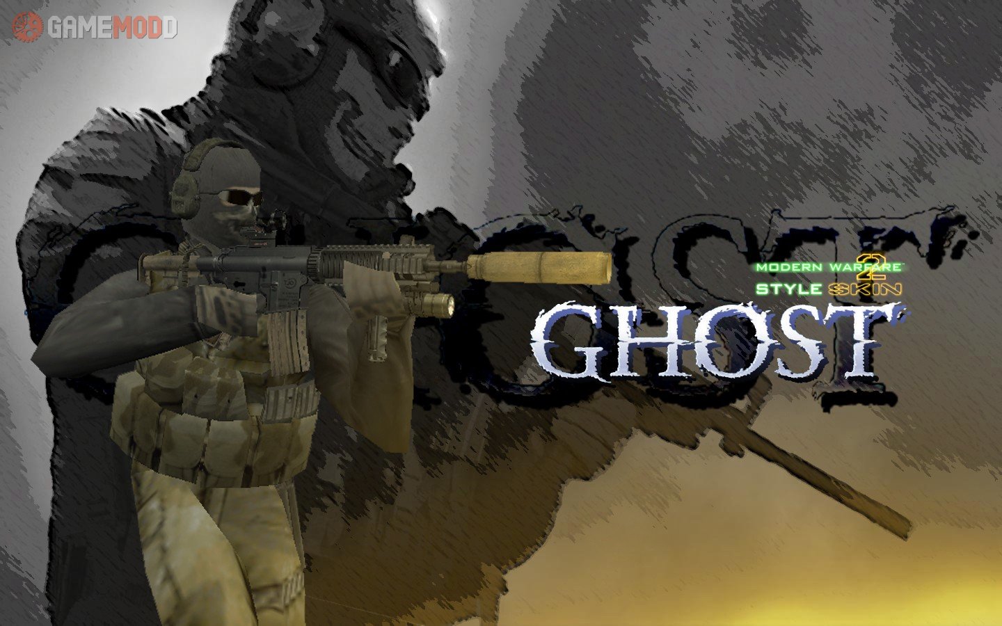 Ghost (MW2 style skin) » CS 1.6 - Skins Players GIGN