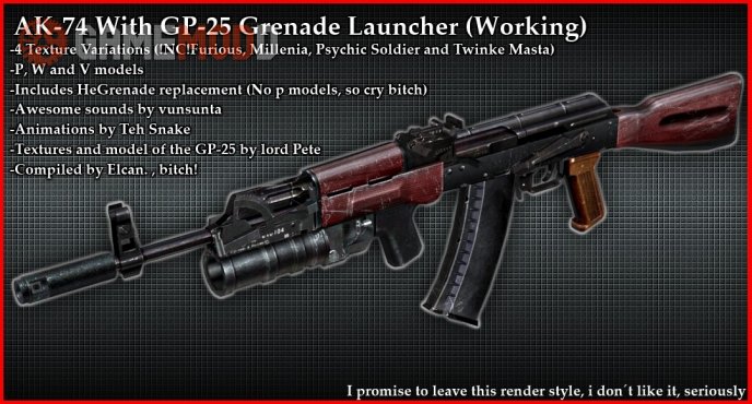 Ak74 With Gp-25 Grenade Launcher