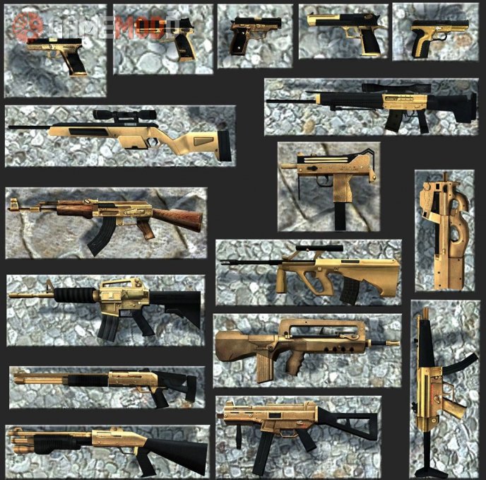 Gold Weapons Pack V1.2(FULL WEAPONS)