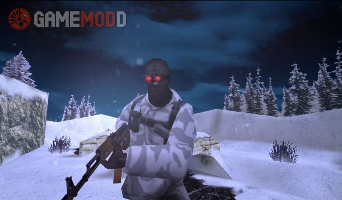 Arctic with mask and nvg