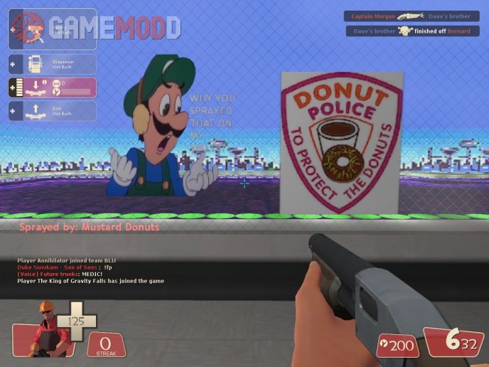 Luigi don't want your sprays on his wall...